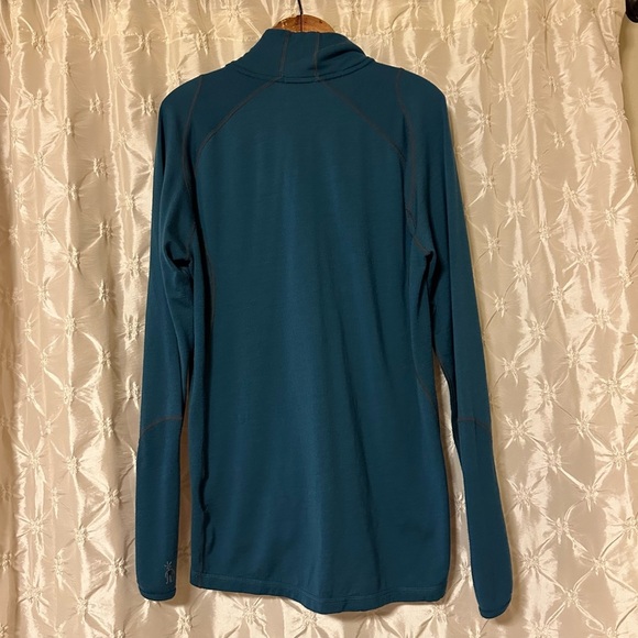 Smartwool Teal Classic Thermal Merino Base Layer 1/4 Zip Pullover - Picture 4 of 11